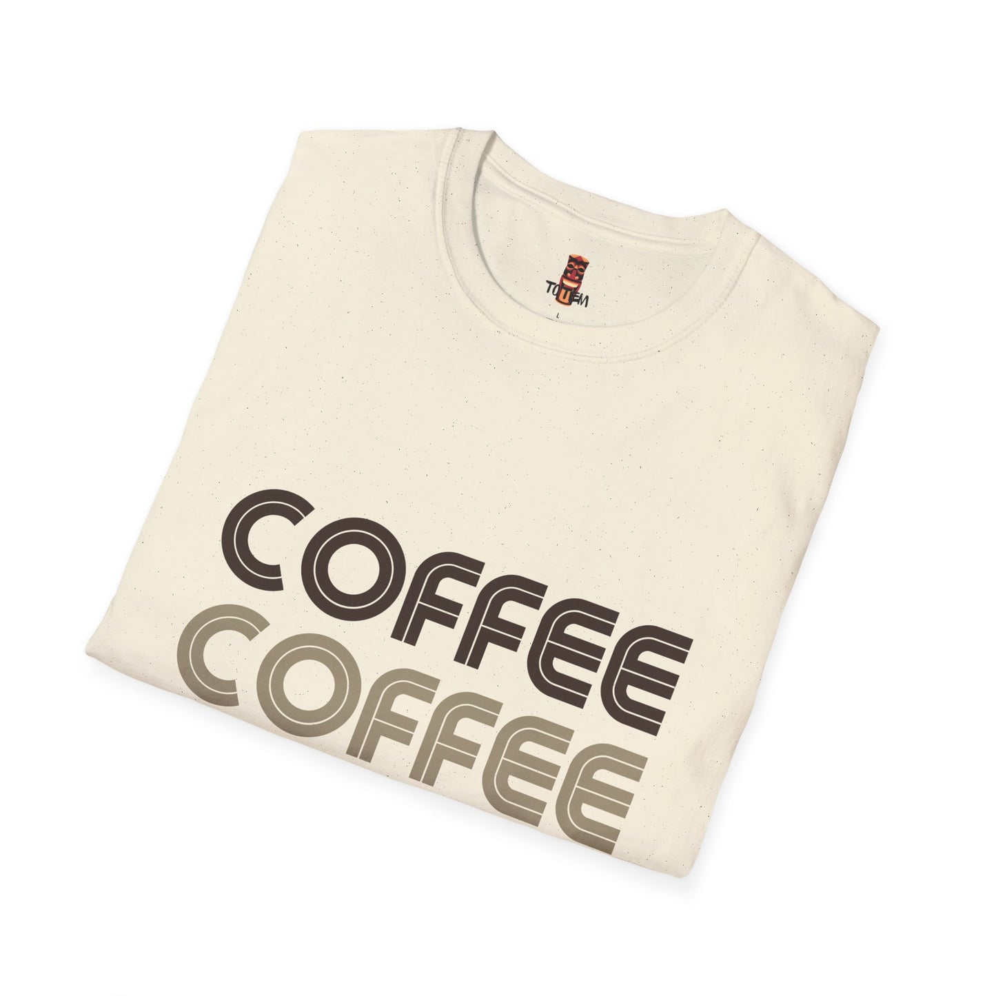 Coffee Repeat Tee — Retro Stacked "COFFEE" Graphic T-Shirt