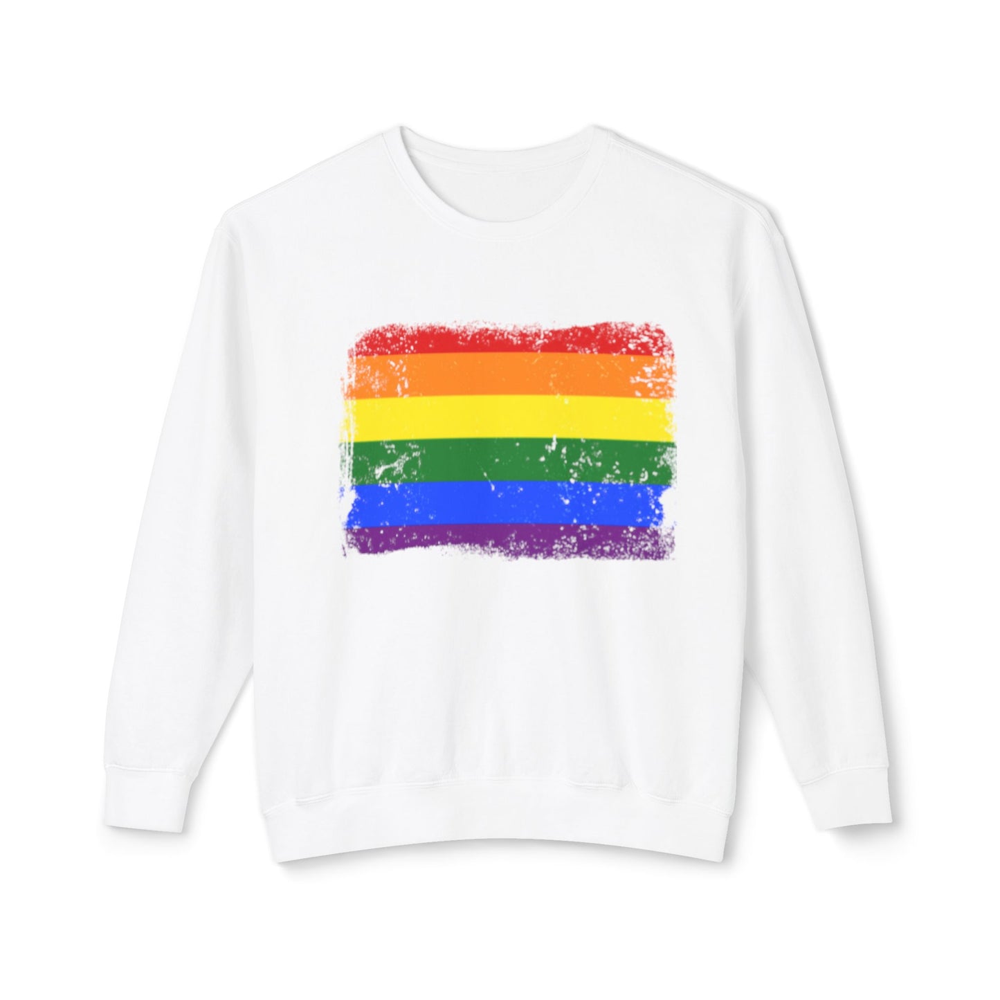 Unisex Distressed Rainbow Pride Crewneck Sweatshirt