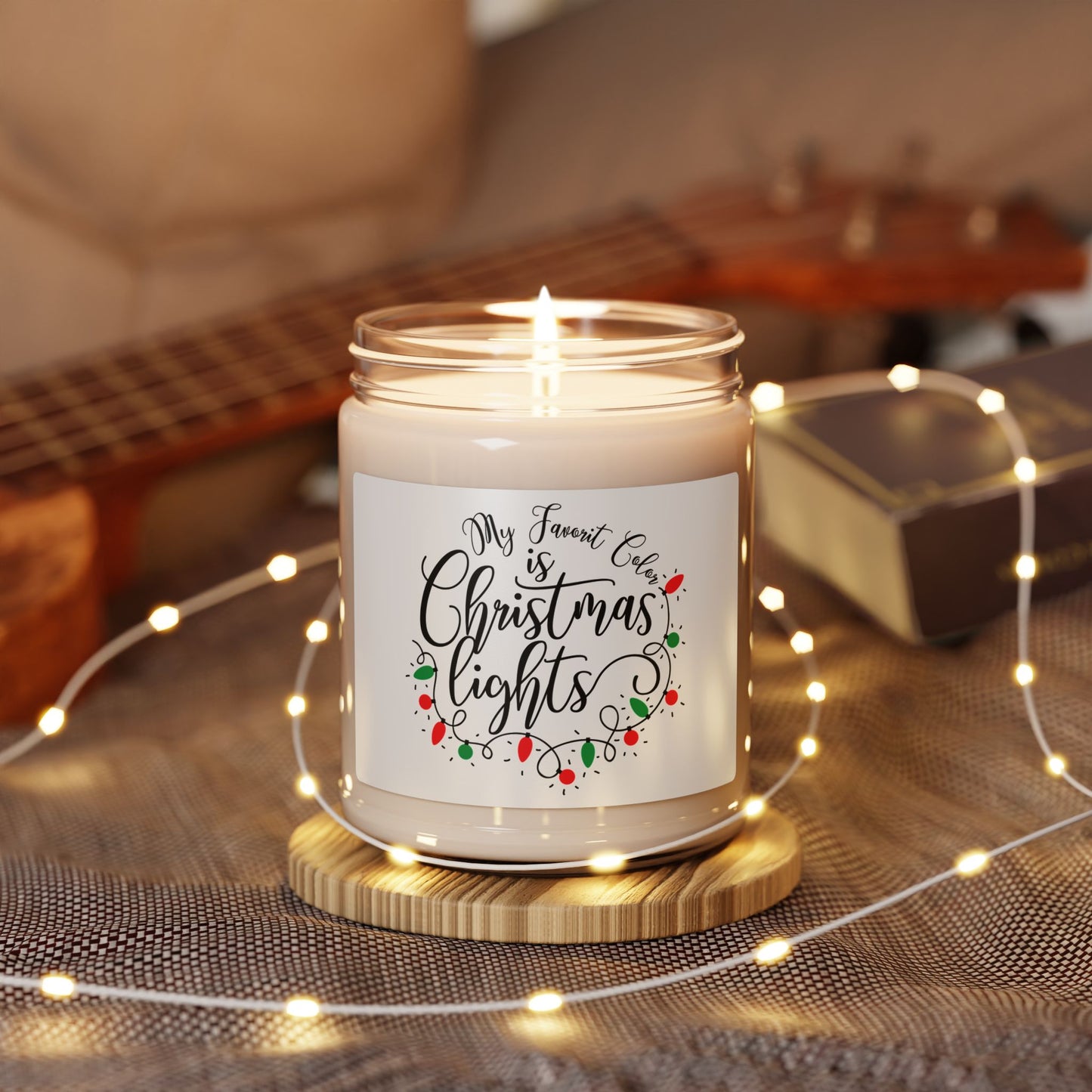 Soy Candle, Christmas Lights - 9oz Holiday Home Fragrance