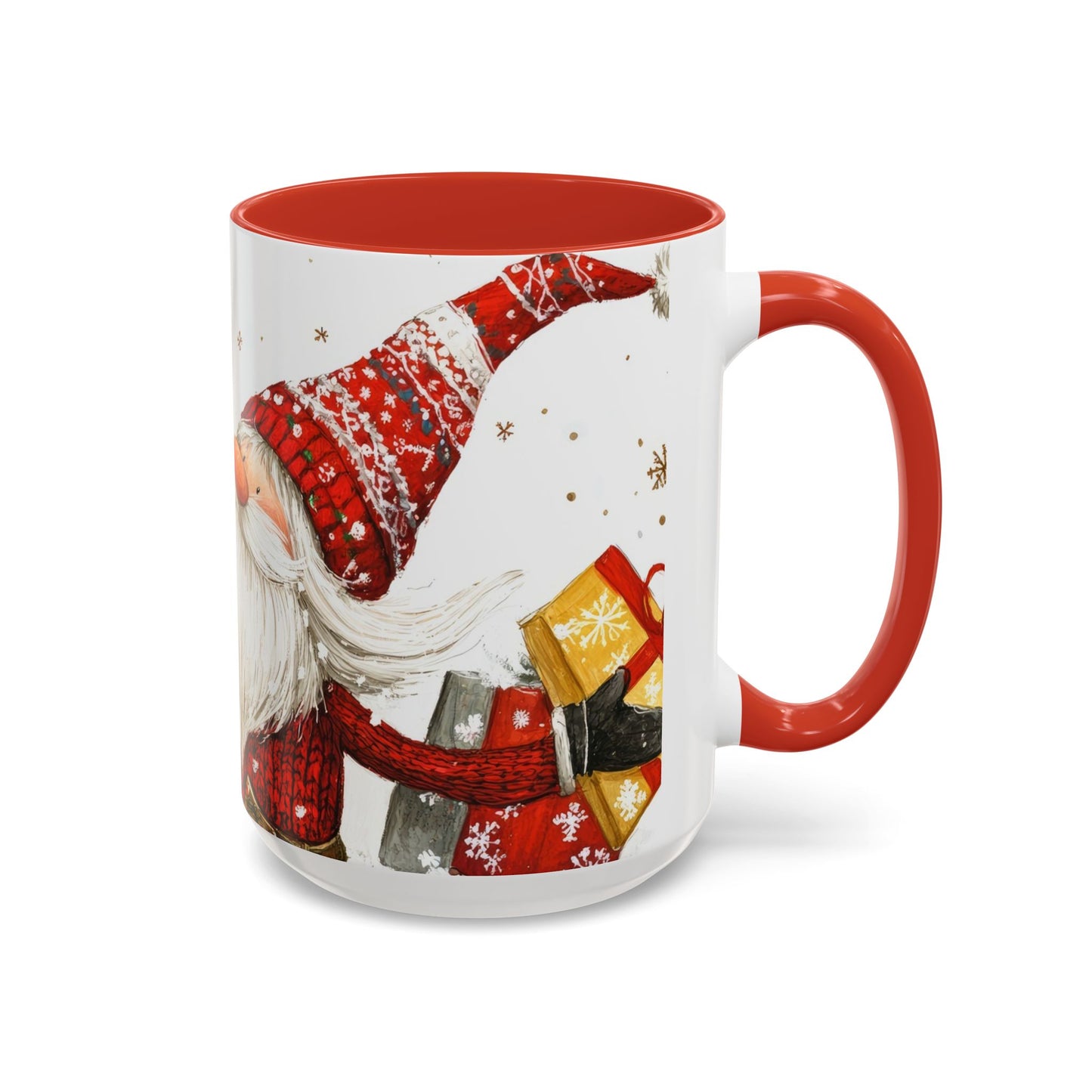 Santa Accent Mug (11oz & 15oz) Festive Holiday Drinkware