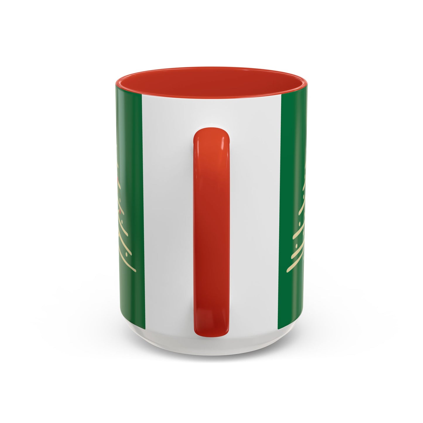 Merry Christmas Accent Coffee Mug – Festive Green Holiday Tree 11/15oz