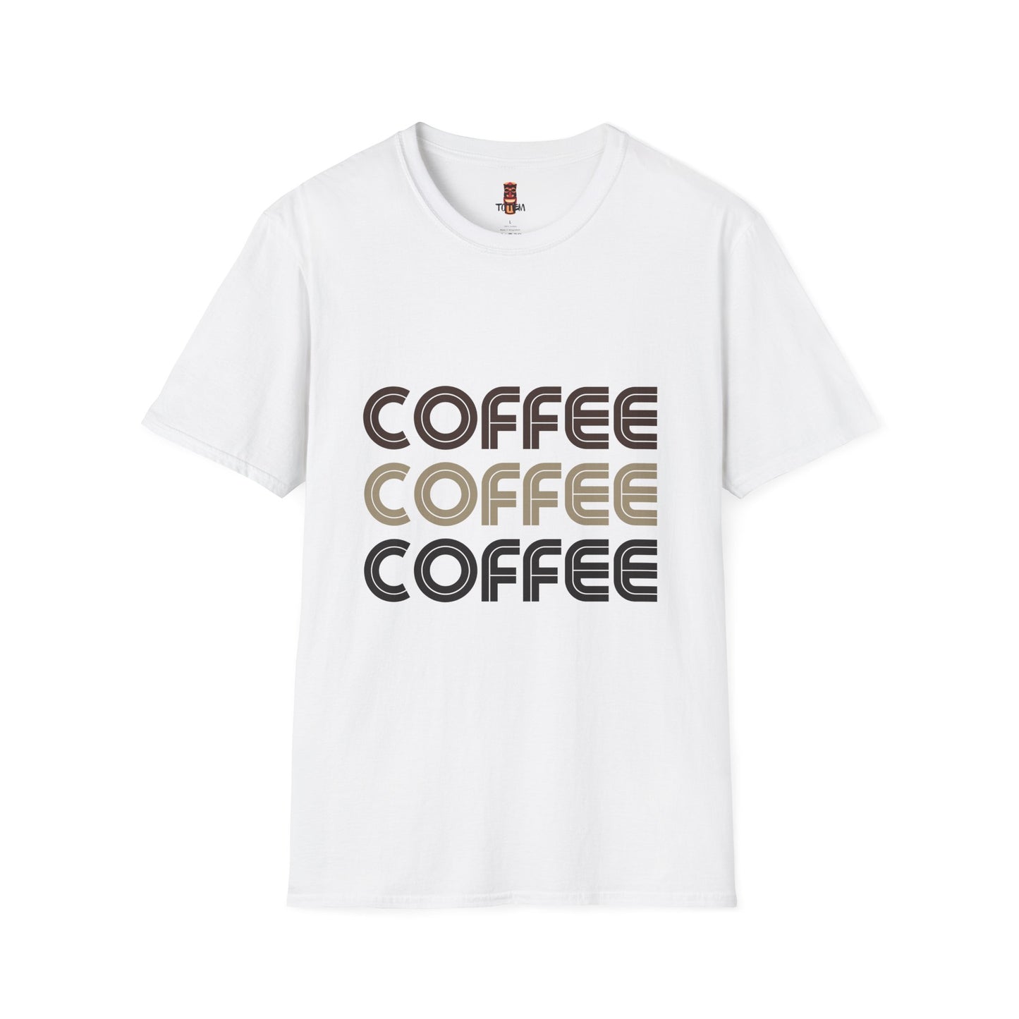 Coffee Repeat Tee — Retro Stacked "COFFEE" Graphic T-Shirt