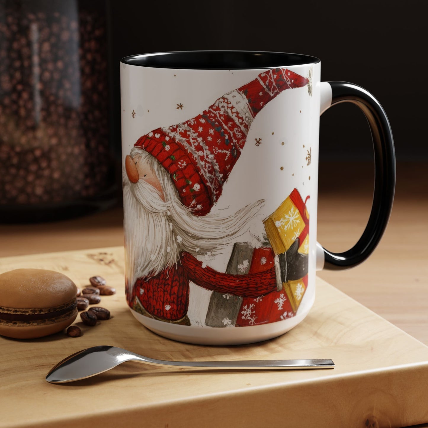 Santa Accent Mug (11oz & 15oz) Festive Holiday Drinkware