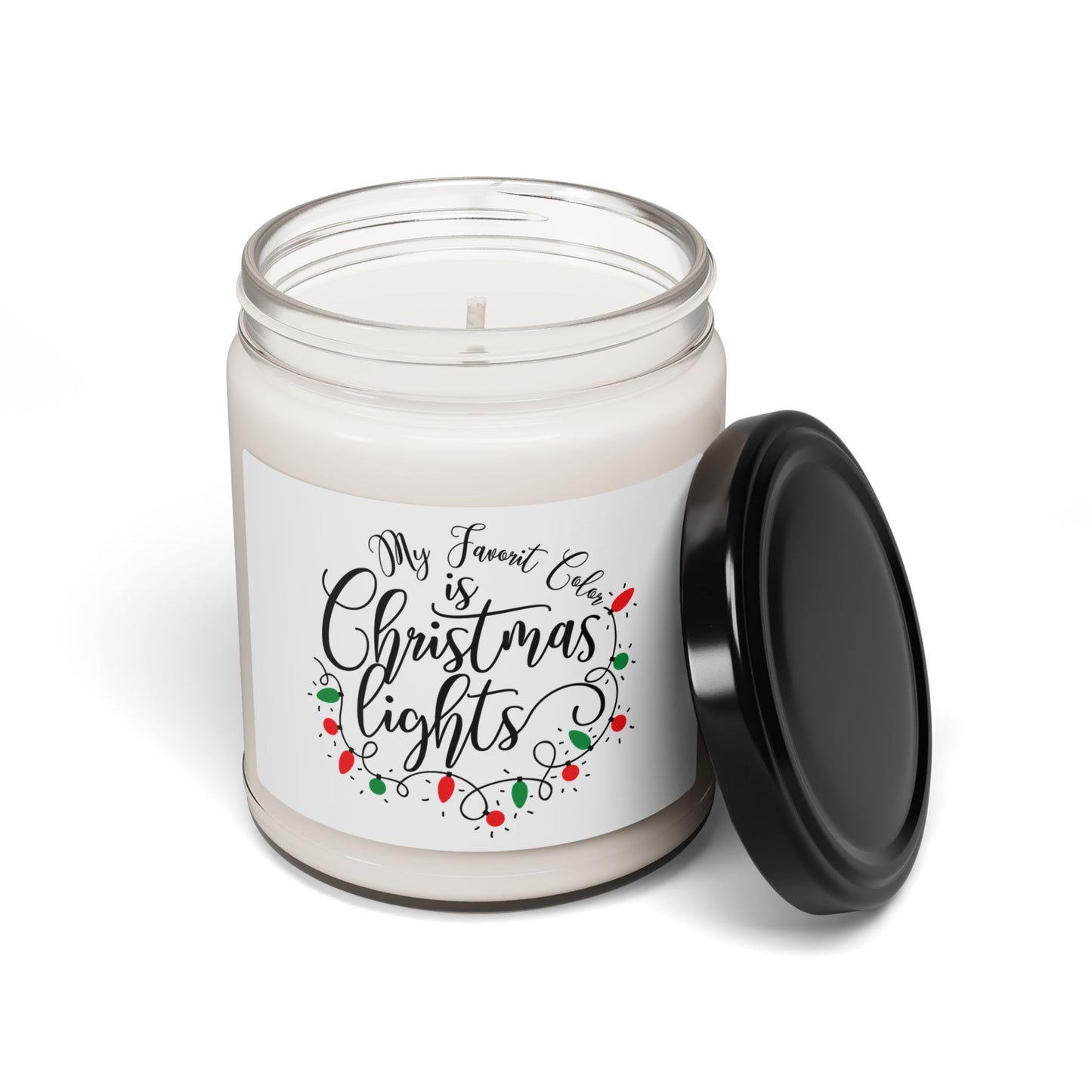 Soy Candle, Christmas Lights - 9oz Holiday Home Fragrance
